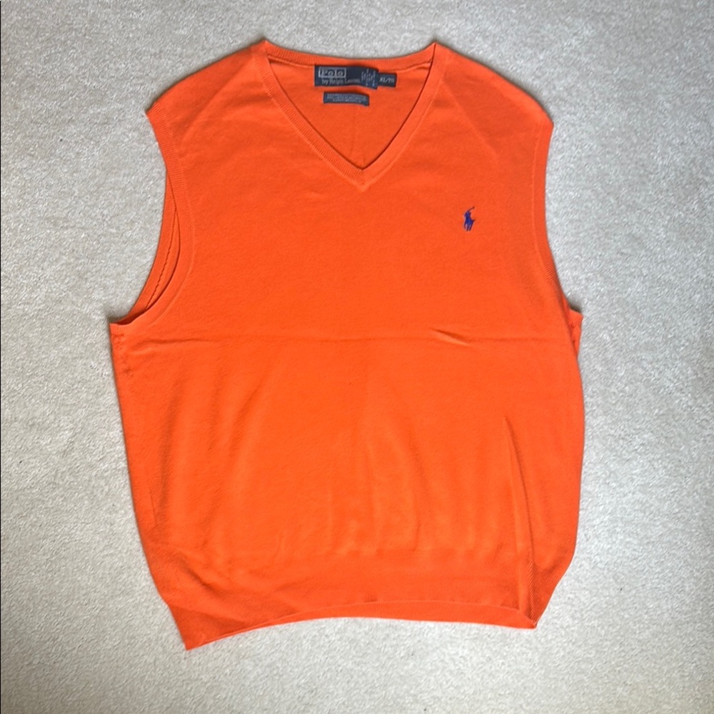 Polo by Ralph Lauren Orange V-Neck Sweater